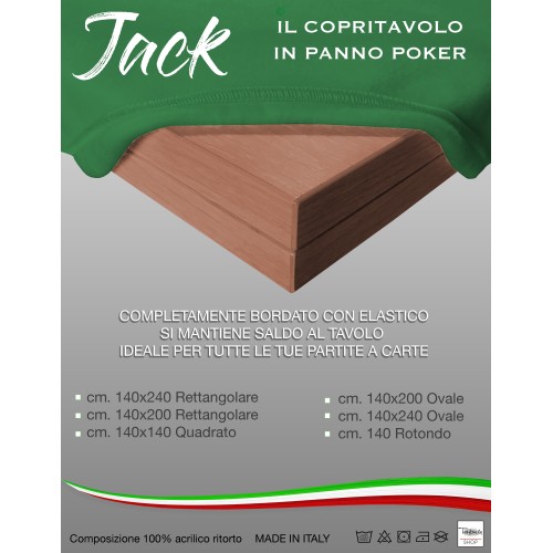 COUVERTURE DE TABLE Tissu JEU Cartes POKER JACK Vert PROTECT TABLE torsadée EXTRA QUALITÉ