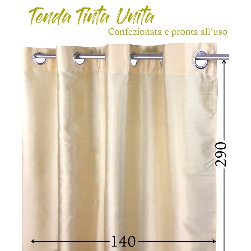 TENDA TINTA UNITA GIALLO ORO CM.140X290 CONFEZIONATA