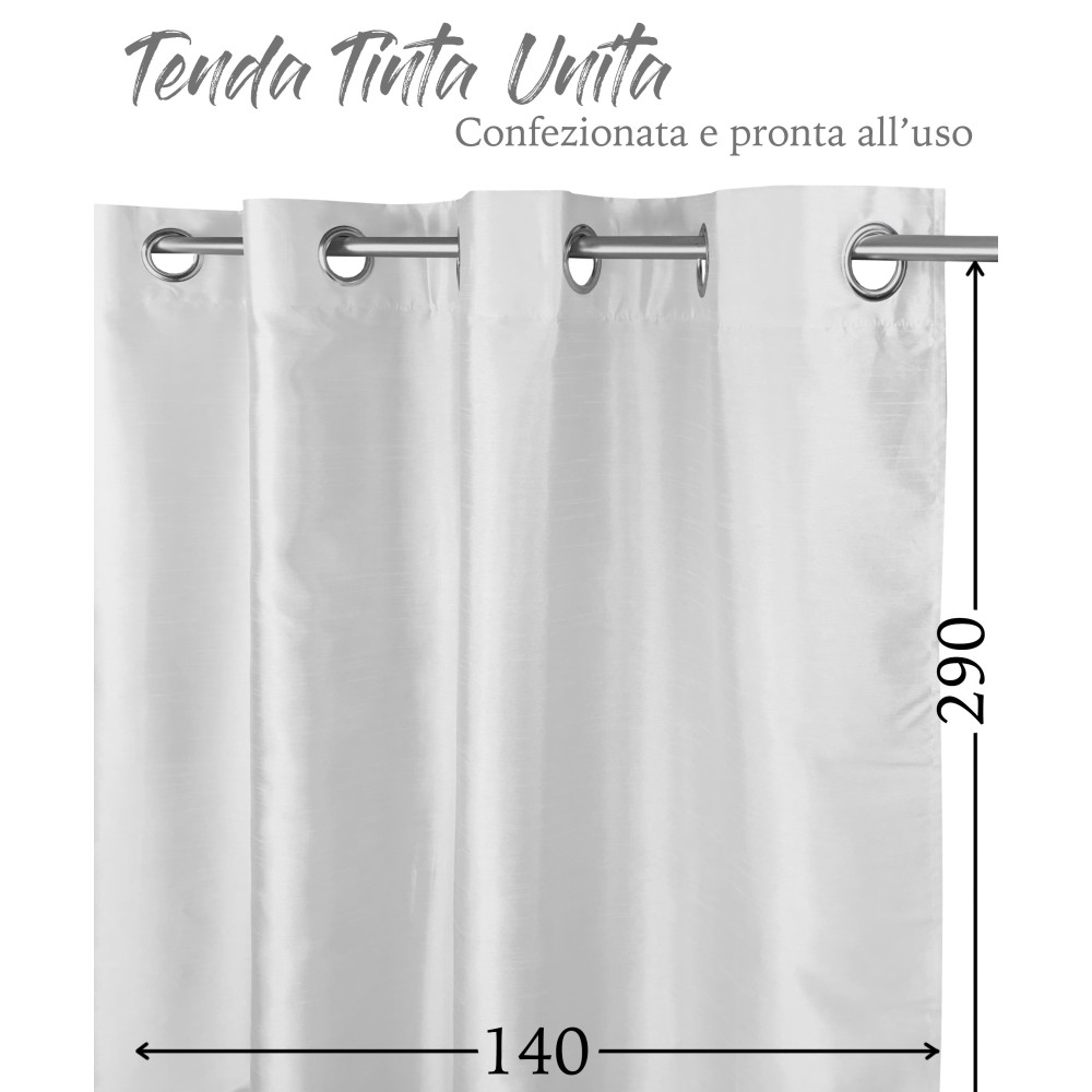 Tenda confezionata Marble Colore Grigio Misura cm 140x280