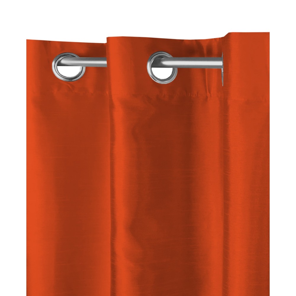 SHAY CURTAIN in solid color RUST ORANGE cm. 140X290 PACKAGED