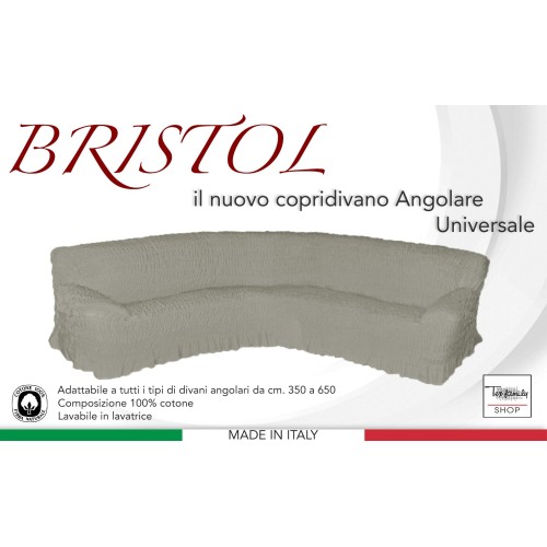 COPRIDIVANO ANGOLARE UNIVERSALE BRISTOL GRIGIO TORTORA UNITO