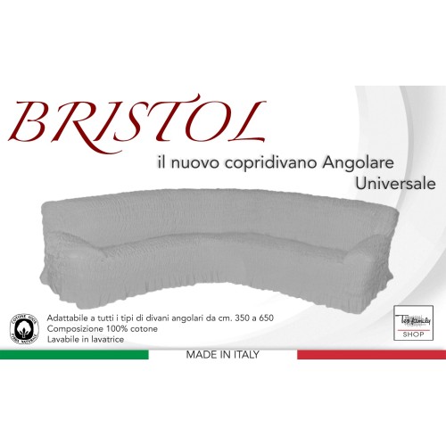 BRISTOL UNIVERSAL CORNER SOFA COVER LIGHT GREY PLAIN