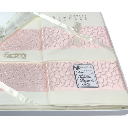 SHARON SHEET SET WITH PINK APPLIED EDGE DOUBLE WEDDING IDEA