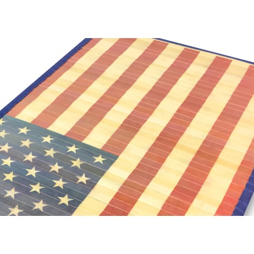 BAMBOO WOOD RUG CM. 50X80 AMERICA AMERICAN FLAG