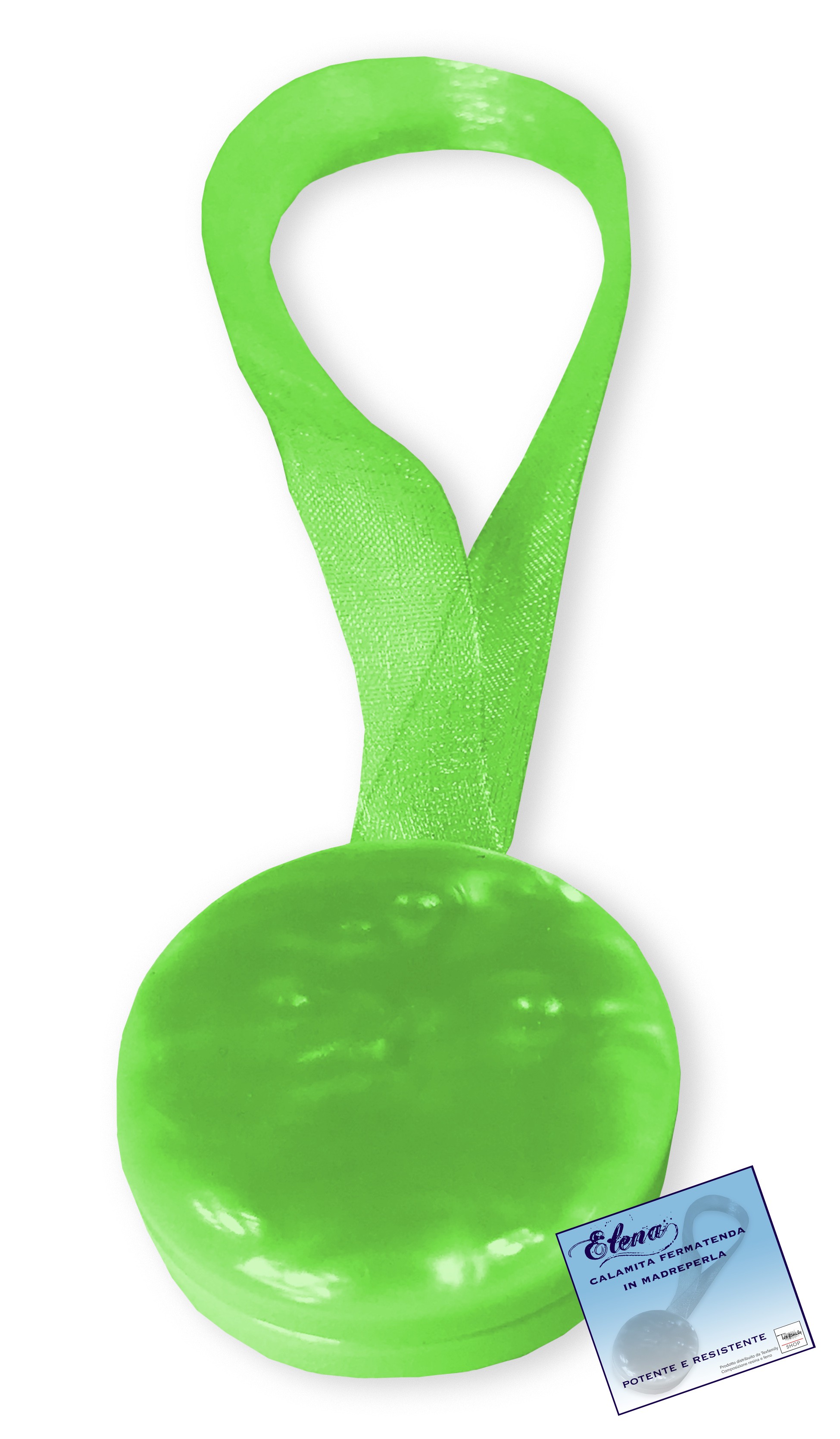 Calamite Ferma Tenda Con Effetto Madreperla - Diametro 40 Mm, Blu Con Nastro Organza - Foto 4