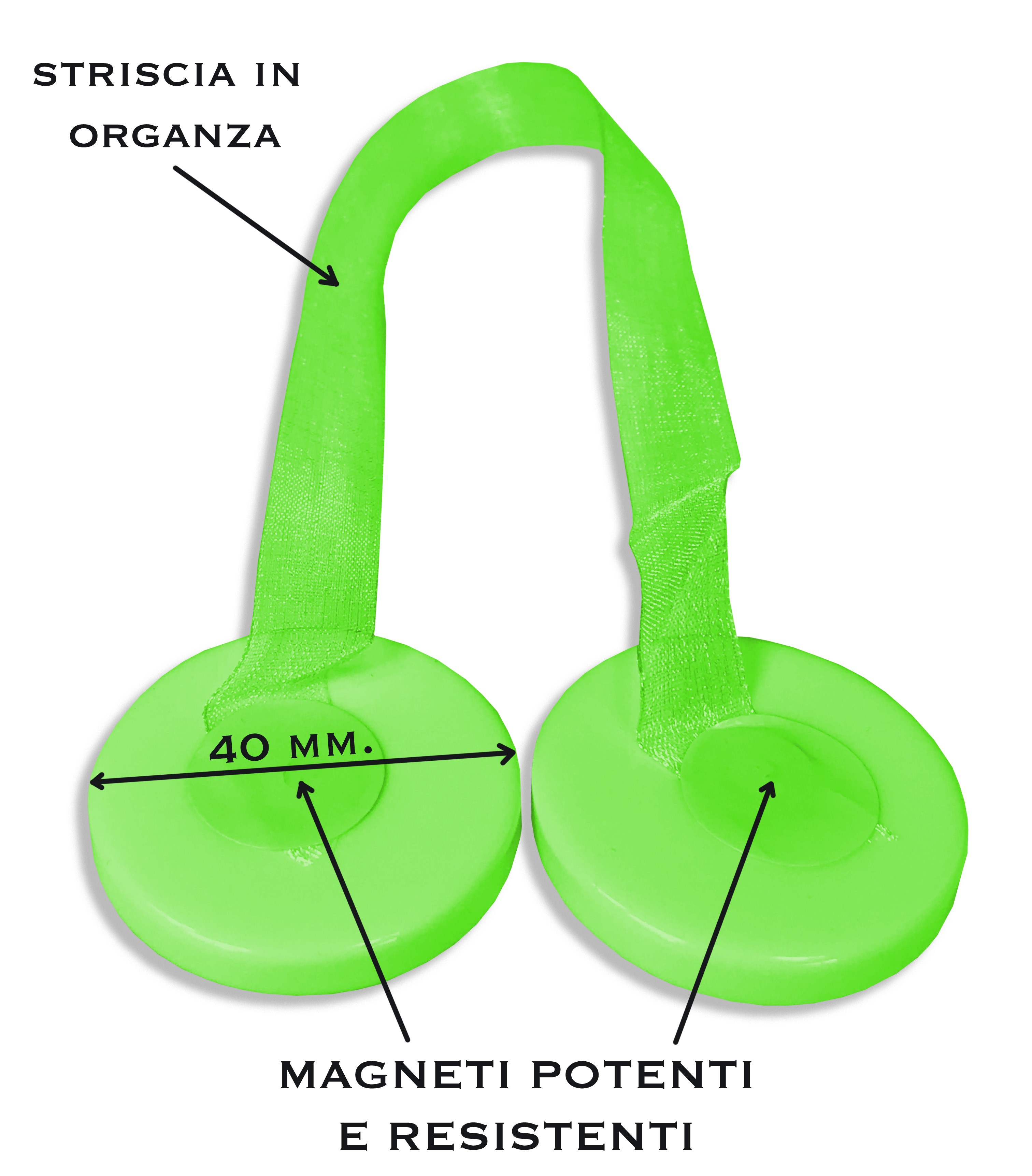 Calamite Ferma Tenda Con Effetto Madreperla - Diametro 40 Mm, Blu Con Nastro Organza - Foto 7