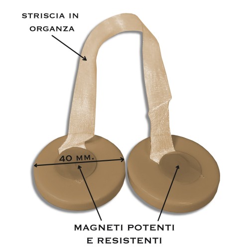 MAGNET GARDINENSTOPPER ELENA HASELNUSS MAGNETE FÜR GARDINEN GARDINENSTOPPER PERLMUTT