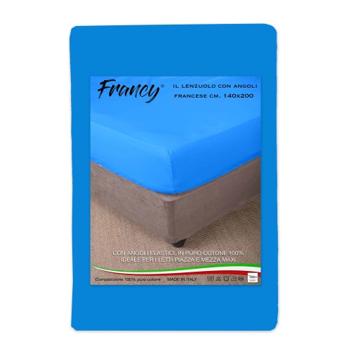 SÁBANA FRANKY CON ESQUINAS AZUL FRANCÉS 1 MAXI Y MEDIO GRANDE