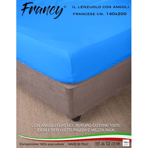 SÁBANA FRANKY CON ESQUINAS AZUL FRANCÉS 1 MAXI Y MEDIO GRANDE
