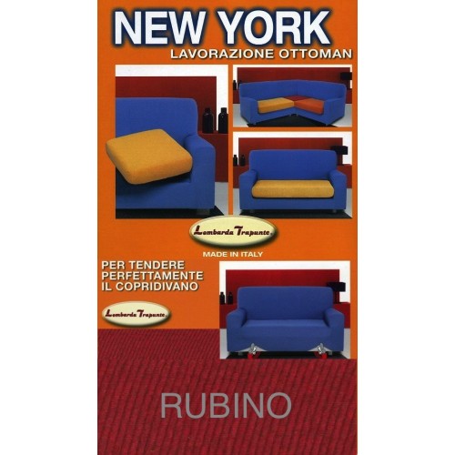 New York Funda de sofá elástica en rojo rubí, resistente a los arañazos, para sofás con reposabrazos, funda de sofá universal, M