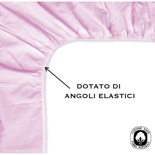 FRANCY FITTED SHEET FRENCH PINK 1 AND A HALF LARGE MAXI