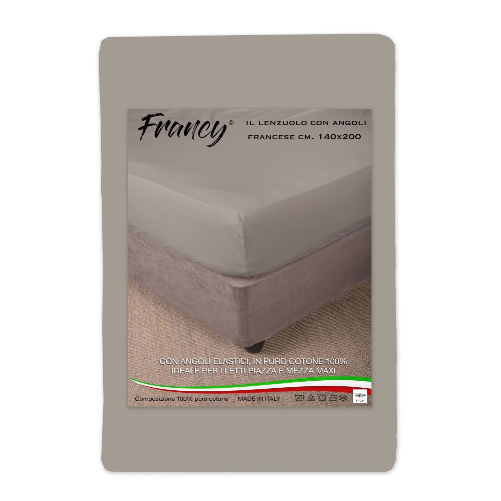 FEUILLE DE FRANCY AVEC LES COINS DE NOISETTE TAUPE FRANÇAIS 1 ET UN DEMI-CARRÉ GRAND MAXI