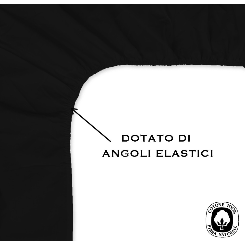 FITTED SHEET FRANCY BLACK FRENCH 1 AND A HALF LARGE MAXI