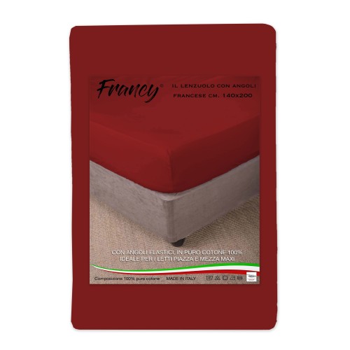 FITTED SHEET FRANCY BORDEAUX FRENCH 1 AND A HALF LARGE MAXI