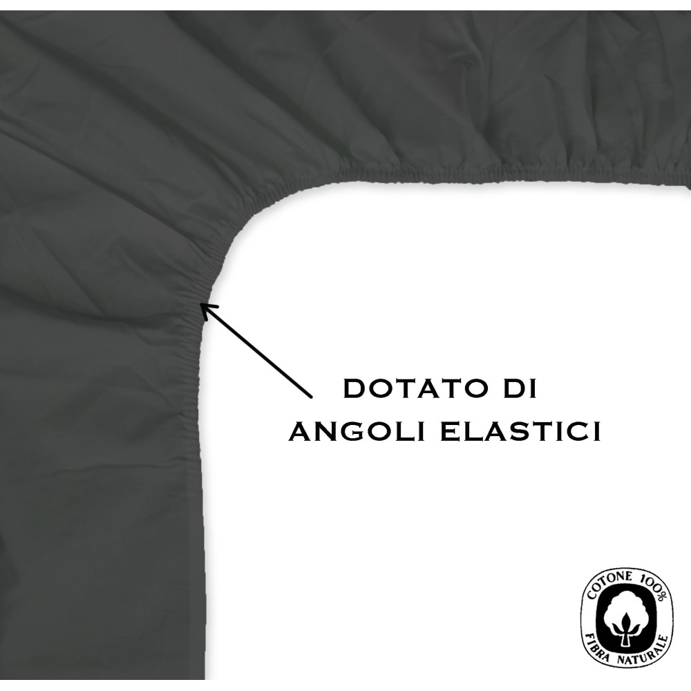 FITTED SHEET FRANCY DARK GREY FRENCH 1 AND A HALF LARGE MAXI