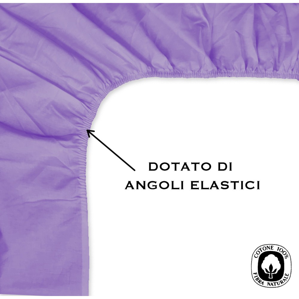 FITTED SHEET FRANCY FRENCH LILAC 1 AND A HALF LARGE MAXI