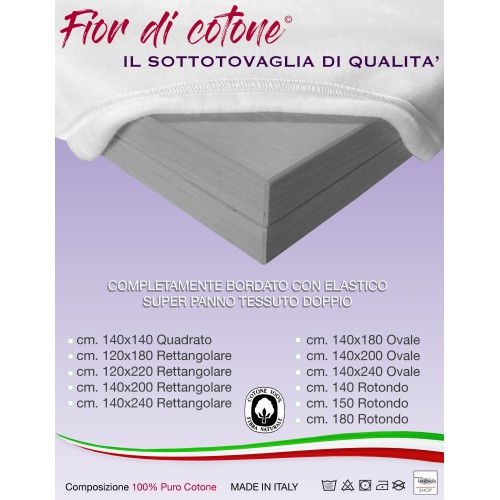 TABLE SAVER UNDER THE TABLECLOTH FIOR DI COTONE © super cloth DOUBLE PURE COTTON FABRIC