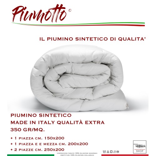 COUETTE SYNTHÉTIQUE PIUMOTTO HIVER MADE IN ITALY DE QUALITÉ SUPPLÉMENTAIRE DE 350 GR/SQM.