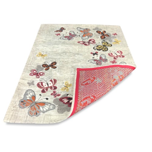 ANTI-SLIP BUTTERFLY CARPET RED
