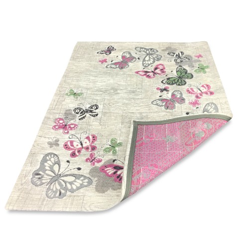 ANTIDÉRAPANT TAPIS PAPILLONS ROSE