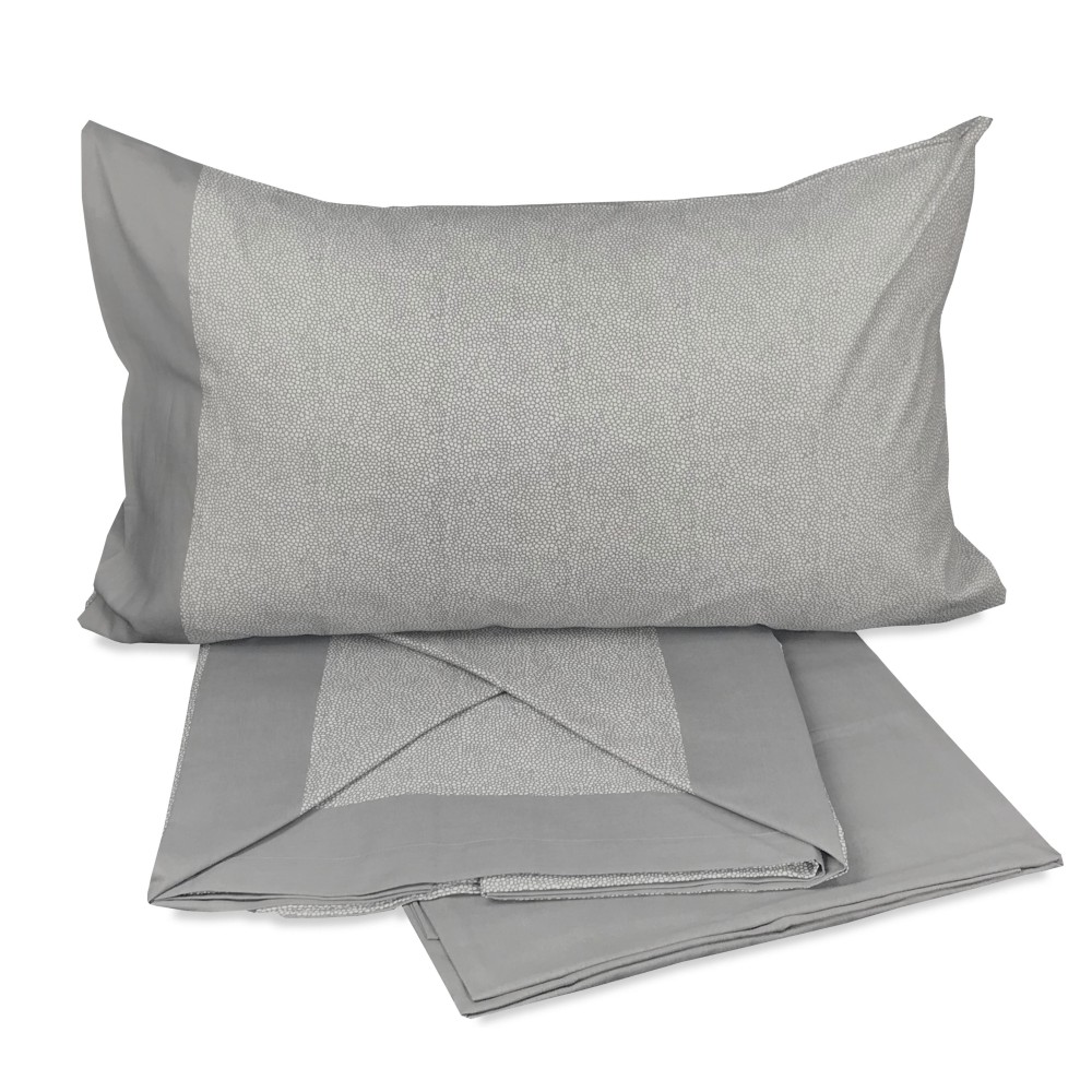 LES DRAPS DE LIT BORBONESE GRIS EN PUR COTON