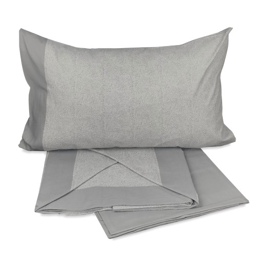 LES DRAPS DE LIT BORBONESE GRIS EN PUR COTON