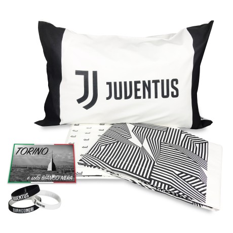 COMPLETO LENZUOLO SINGOLO JUVE ORIGINALE F.C. JUVENTUS CON BRACCIALETTO IN OMAGGIO