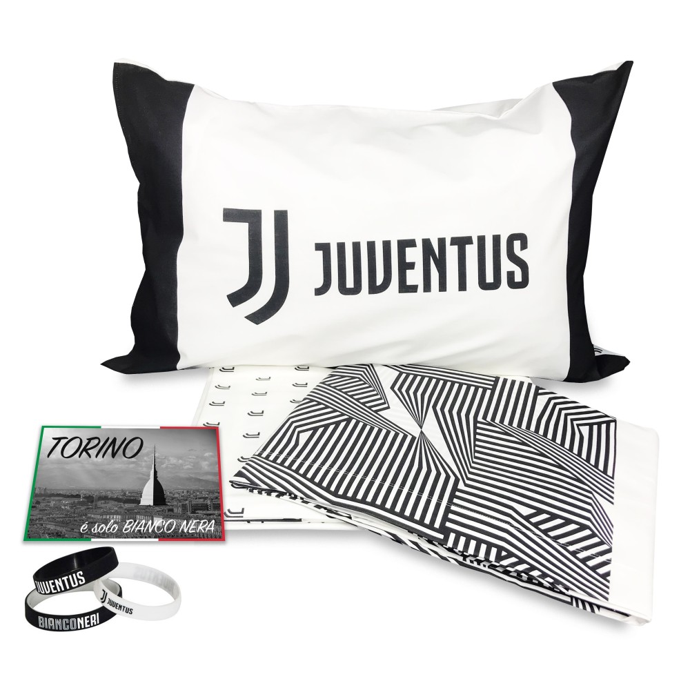 ORIGINAL JUVE F.C. JUVENTUS SINGLE SHEET SET WITH FREE BRACELET ORIGINAL JUVE F.C. JUVENTUS SINGLE SHEET SET WITH FREE BRACELET