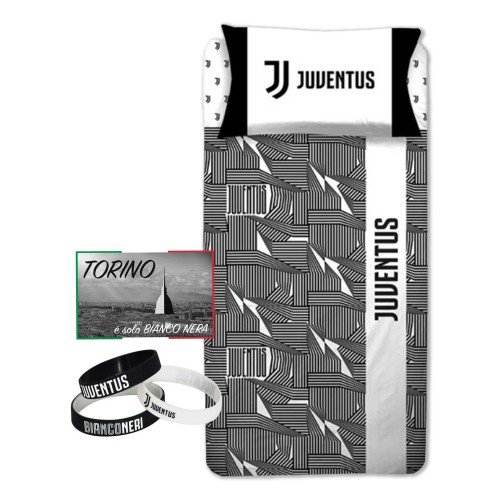 ORIGINAL JUVE F.C. JUVENTUS SINGLE SHEET SET WITH FREE BRACELET