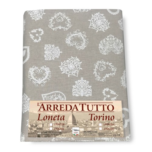 TELO ARREDO copritutto GRAN FOULARD copriletto COPRIDIVANO tessuto DORY CUORE BIANCO