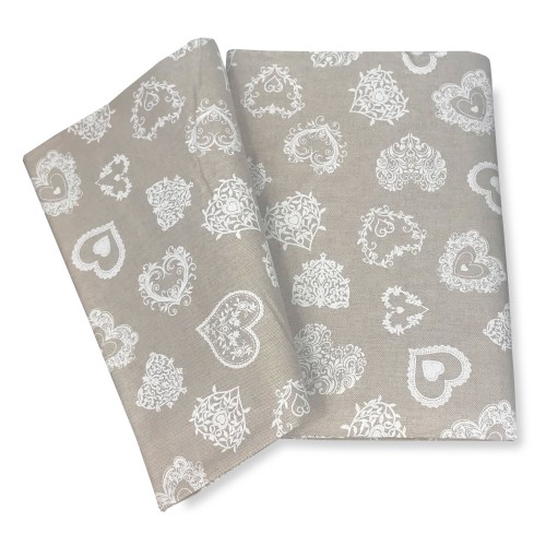 TELO ARREDO COPRITUTTO GRAN FOULARD COPRILETTO COPRIDIVANO TESSUTO DORY CUORE BIANCO