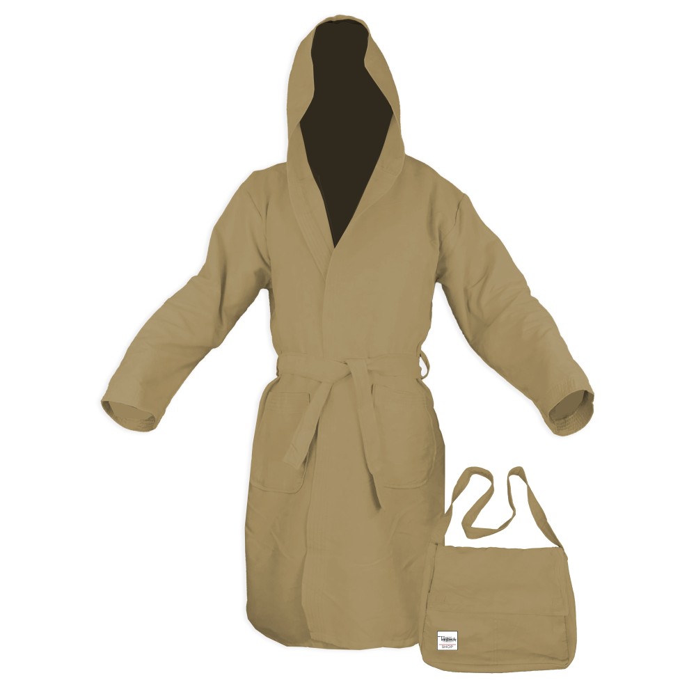 ROBE TECHNIQUES PODDY EN MICROFIBRE TAUPE BEIGE