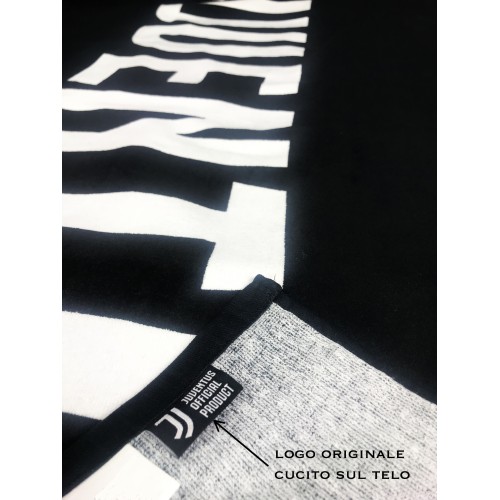 JUVE SPORT STRANDTUCH GROSS FORMAT CM. 90 X 170 ORIGINAL JUVENTUS MIT RUCKSACK, HANDTUCHHALTER und Postkarte TORINO IS