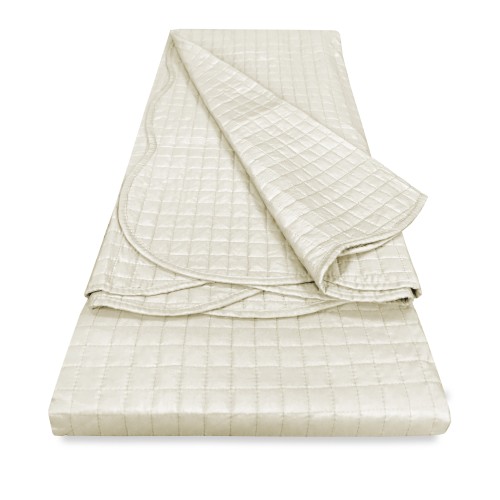 QUILTED BEDSPREAD PLAIN VENICE DOUBLE BED 2 SQUARES