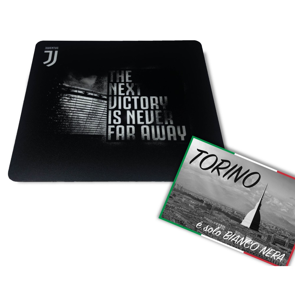 Tapis de SOURIS tapis de souris à la JUVENTUS cm. 20X23 LA PROCHAINE VICTOIRE de la JUVENTUS et de la carte postale de TURIN EST