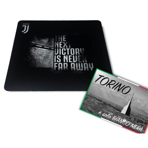 MAUSPAD MOUSEPAD JUVENTUS cm. 20X23 DER NÄCHSTE SIEG JUVENTUS UND POSTKARTE TORINO IST