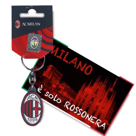 MÉTAL KEYCHAIN A. C. MILAN et MILAN EST la carte postale