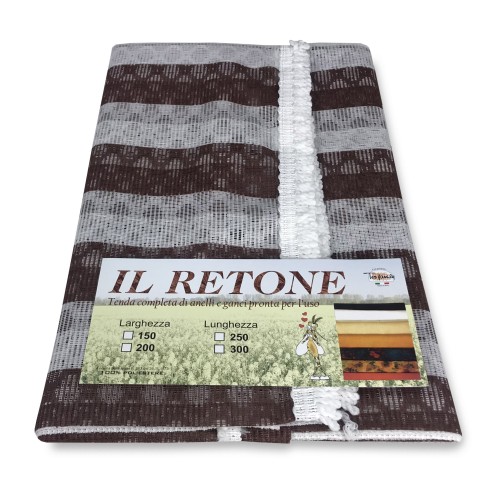 GARDEN GARDEN Netzvorhang BRAUN gestreift in zwei Größen