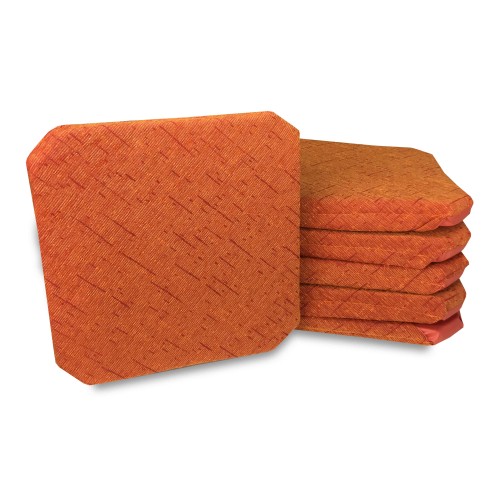 CHAIR COVER WITH SOLID COLOR WINGS IN ORANGE CHENILLE FABRIC