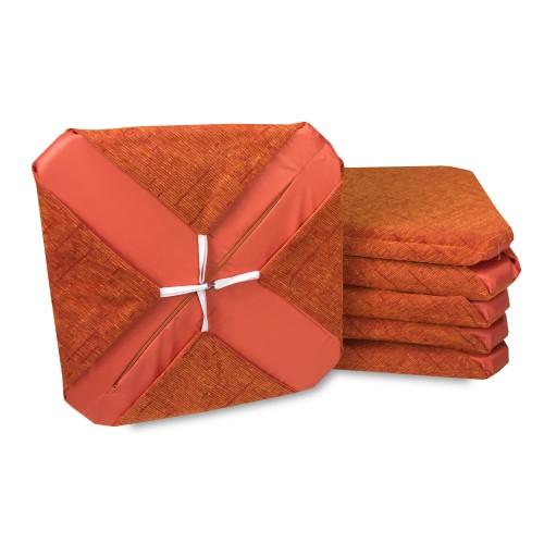 CHAIR COVER WITH SOLID COLOR WINGS IN ORANGE CHENILLE FABRIC