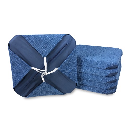 CHAIR COVER WITH SOLID COLOR WINGS IN BLUE CHENILLE FABRIC