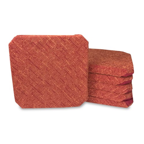 STUHLBEZUG MIT EINFARBIGEN FLÜGELN AUS BURGUNDERROTEM CHENILLE-STOFF