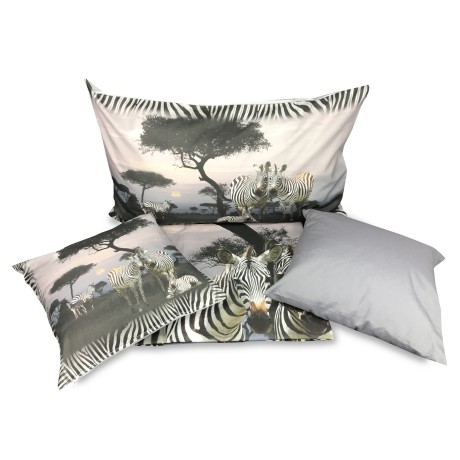 ENSEMBLE HOUSSE DE COUETTE AVEC L'IMPRESSION NUMÉRIQUE DE LA SAVANE ZEBRA LIT DOUBLE ET DE 2 TAIES D'OREILLERS, MEUBLES