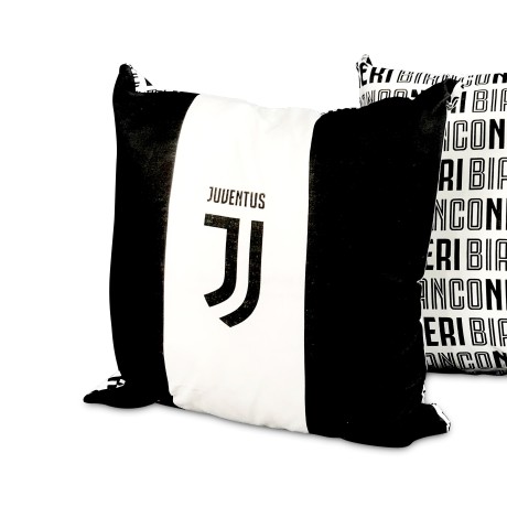 OREILLER DÉCOR de la JUVENTUS OFFICIEL de la JUVENTUS Cm. 40x40 BLANC et une carte postale de TURIN EST