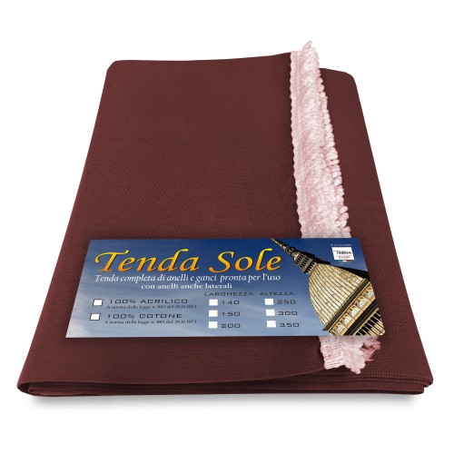 TENDA Sole da ESTERNO Giardino BALCONE UNITO MARRONE confezionata  LARGA 2 METRI