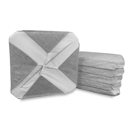 STUHLHUSSE MIT EINFARBIGEN FLÜGELN AUS GRAUEM CHENILLE-STOFF