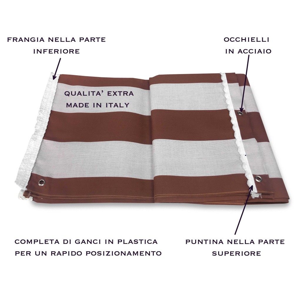 TOLDO DE EXTERIOR JARDÍN BALCÓN raya EVEN BROWN Empaquetado