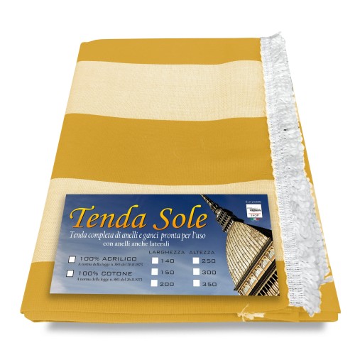 OUTDOOR Garden AWNING BALCONY Wide Stripe EVEN YELLOW PACKAGED