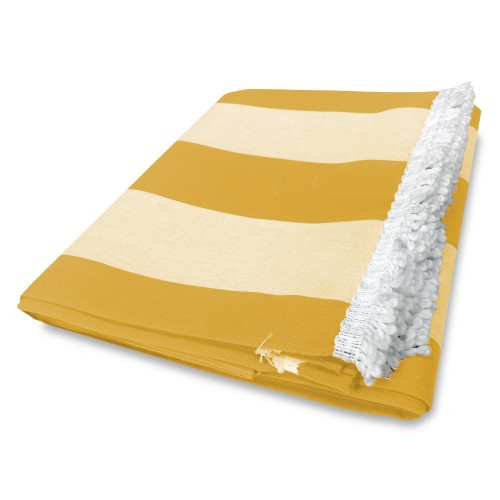 OUTDOOR Garden AWNING BALCONY Wide Stripe EVEN YELLOW PACKAGED