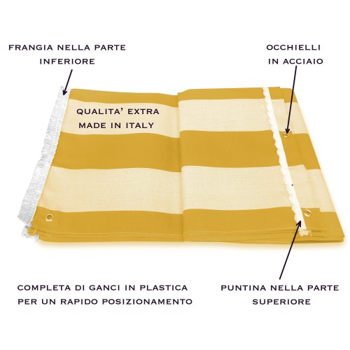 OUTDOOR Garden AWNING BALCONY Wide Stripe EVEN YELLOW PACKAGED